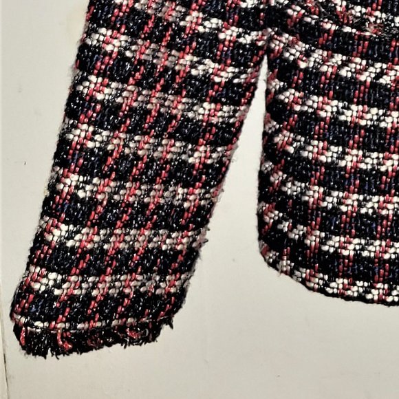 Ann Taylor Tweed  Red/White/Blue Double Breasted Blazer - 00P - Picture 4 of 4